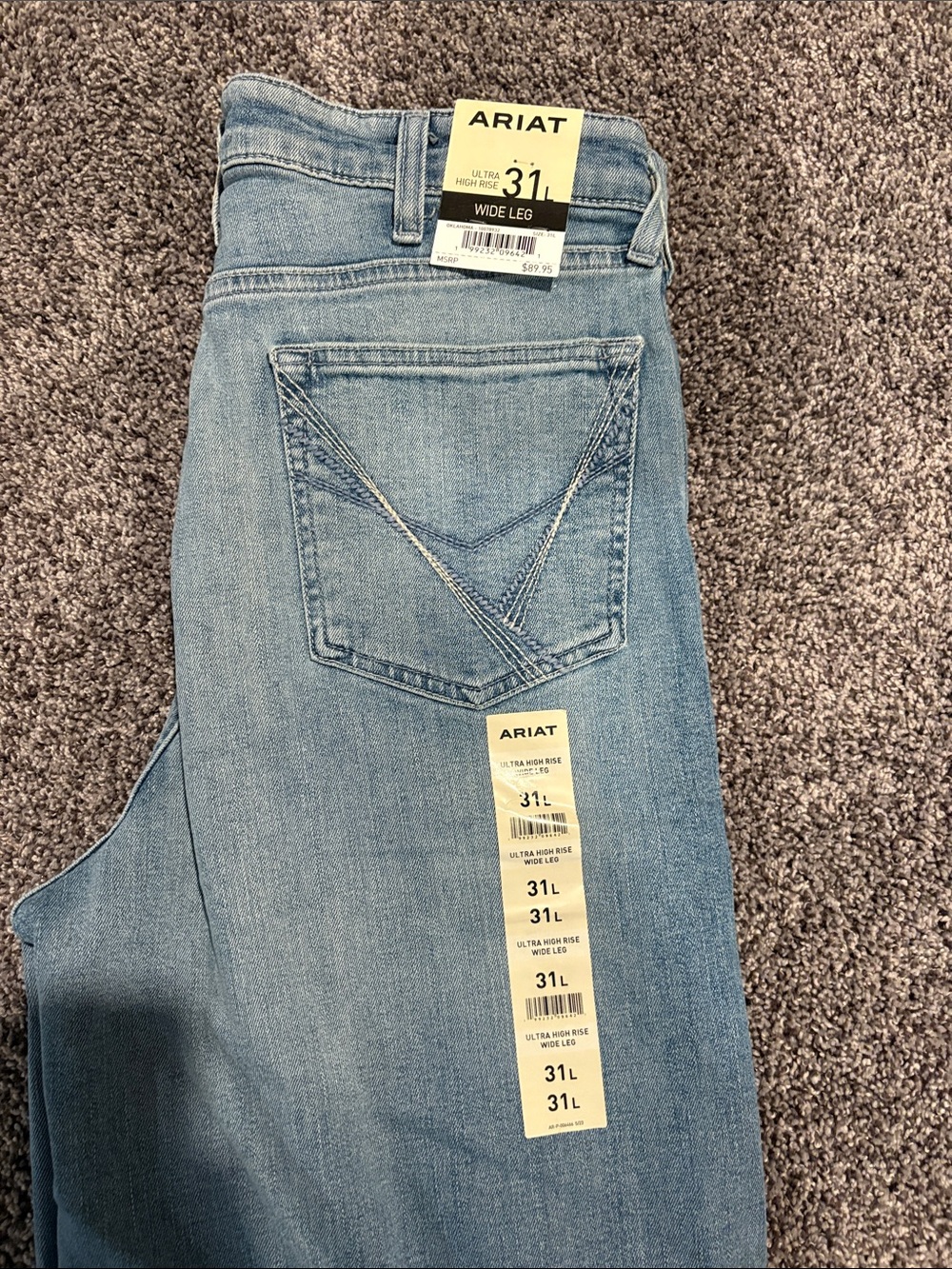 Ariat Women's Wide Leg Jeans - Light Wash Blue